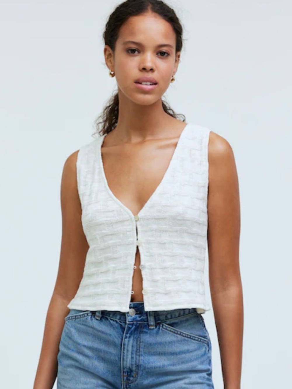 Madewell Basketweave-Stitch Vest